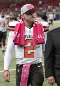 With McCown's injury status in doubt, Johnny Manziel will likely make his next start against the Arizona Cardinals, despite ongoing off-field troubles. (AP Photo/Tom Gannam)